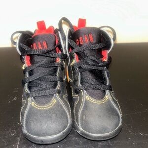Jordan Kids Black Sneakers with Red Highlights
